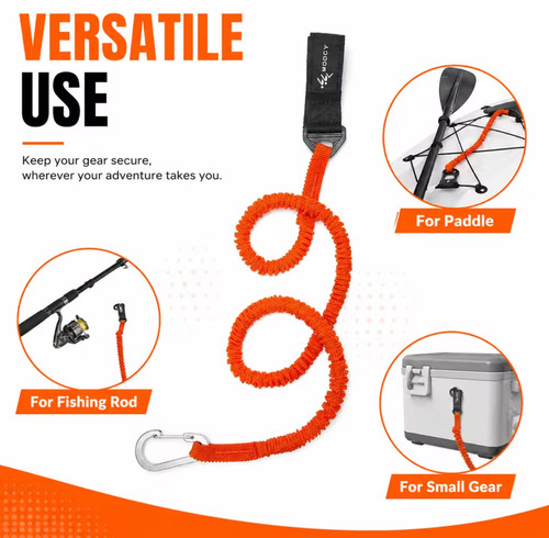 Coiled paddle leash orange - paddle,