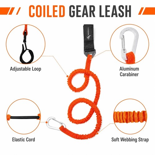Coiled paddle leash orange - leash,